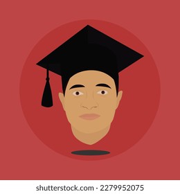 Graduation Student Avatar Vector Illustration, Avatar icon for Graduation Student. This is an editable and printable high quality vector eps file.