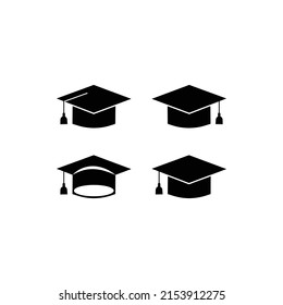 Graduation Student Black Cap Silhouette Icon Stock Vector (Royalty Free ...