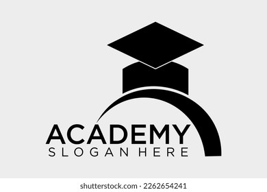 Graduation student black cap silhouette icon on white background