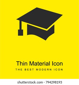 Graduation student cap bright yellow material minimal icon or logo design