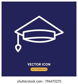 Graduation Student Cap.Education Symbol Vector Icon Illustration