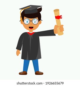 graduation student cartoon of vector illustration