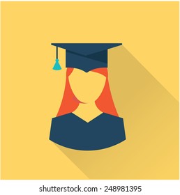 Graduation student icon