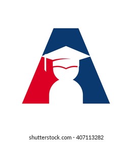 graduation of student. logo vector. letter logo.