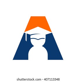 graduation of student. logo vector. letter logo.