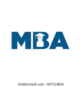 graduation of student. logo vector. letter  M, B, and A logo.