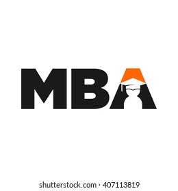 graduation of student. logo vector. letter  M, B, and A logo.