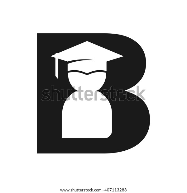 Graduation Student Logo Vector Letter B 스톡 벡터(로열티 프리) 407113288 ...