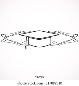 graduation of student. logo vector. llogo.