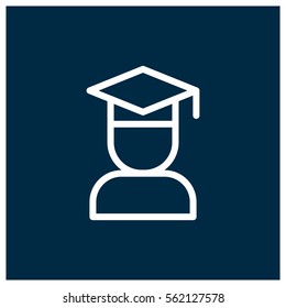 Graduation student vector icon