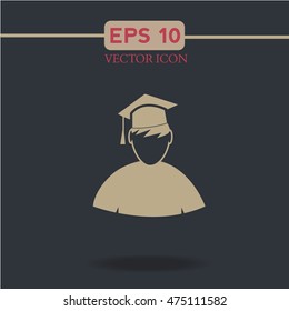 Graduation student vector icon.education