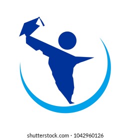 Graduation and Success vector logo. Sonora Map (Mexico).