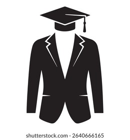 Graduation suit icon academic achievement symbol.eps