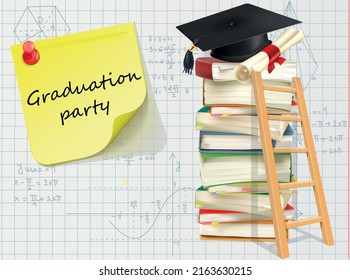 graduation summer party vector poster