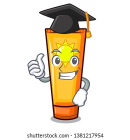 Graduation sun cream isolated in the character