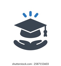 Graduation Support Icon On White Background