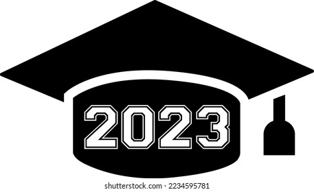 Graduation SVG, Graduation Cap SVG, Graduation 2023 Svg Cut file black and white design template, Car Window Sticker, POD, cover, Isolated Black Background svg