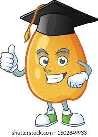 Graduation sweet fragrant pear cartoon on white background