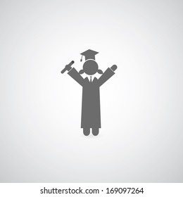 graduation symbol on gray background 