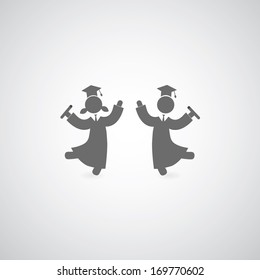 graduation symbol on gray background 