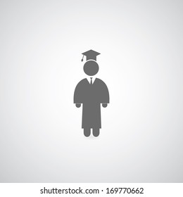 graduation symbol on gray background 