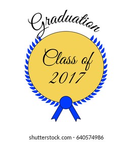 Graduation with text Class of 2017 an award seal 