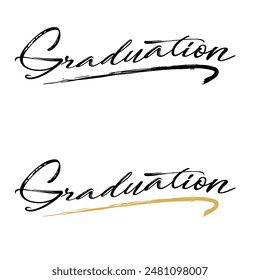 Graduation text icon vector printable design