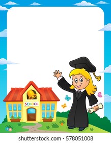 Graduation theme image 5 - eps10 vector illustration.