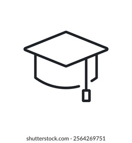 Graduation thin line icons. Perfect pixel on transparent background