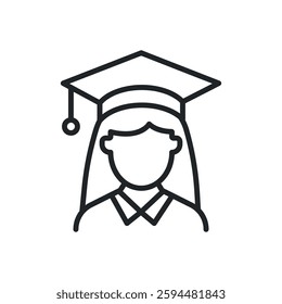 Graduation thin line icons. Perfect pixel on transparent background