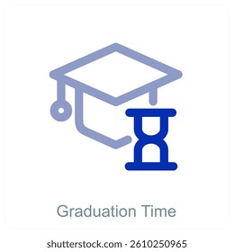 Graduation Time and education icon concept