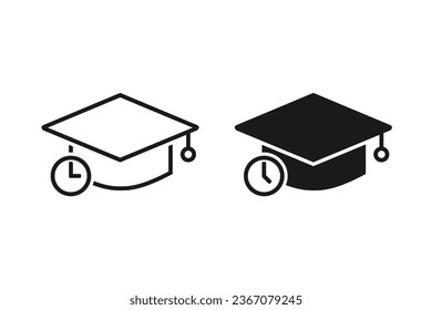 Graduation time icon. Illustration vector