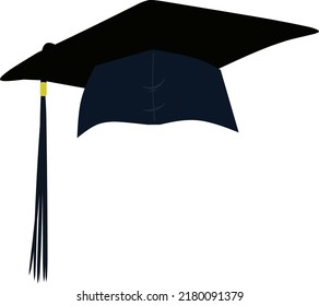 Graduation toga hat. Cartoon vector illustration.