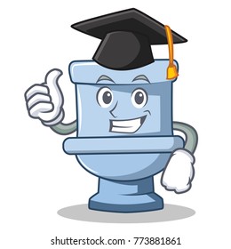 Graduation toilet character cartoon style