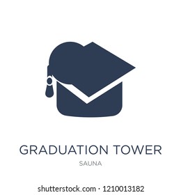 Graduation tower icon. Trendy flat vector Graduation tower icon on white background from sauna collection, vector illustration can be use for web and mobile, eps10