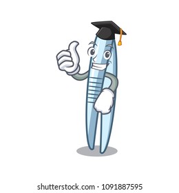 Graduation tweezers character cartoon style