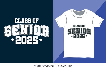 Graduation Typography T-shirt Design Graphic, Class of 2025, Graduation Lettering Design for Print