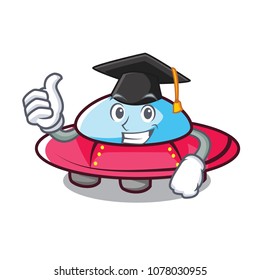 Graduation ufo character cartoon style