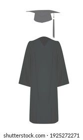 Graduation uniform and hat. vector