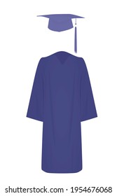 Graduation uniform and hat. vector