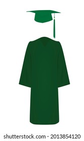 Graduation uniform and hat. vector