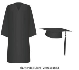 Abitur Uniform und Hut. Vektorgrafik