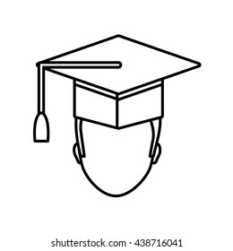 Graduation and university concept. graduation cap  icon. vector 