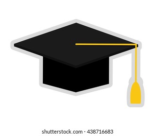 Graduation and university concept. graduation cap  icon. vector 