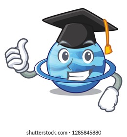 Graduation uranus planet is isolated on mascot