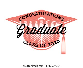 Graduation Vector Class Of 2020. Congrats Grad Congratulations Graduate.