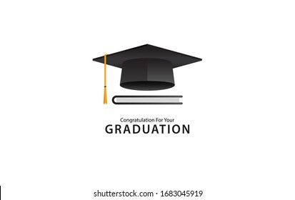 graduation vector design icon. greeting card for graduation. Graduation cap logo design template (2)