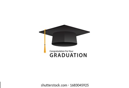 graduation vector design icon. greeting card for graduation. Graduation cap logo design template (5)