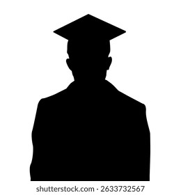 Graduation vector. Graduate student silhouette