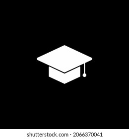 Graduation vector graphics solid icon in black color